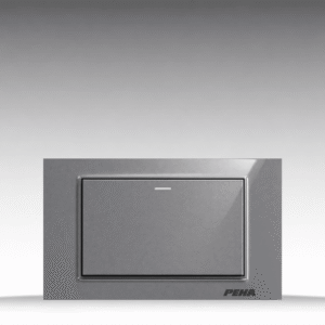 Aura Kantig Glass Gray - Bộ 1 công tắc Size L - Kính cường lực cao cấp