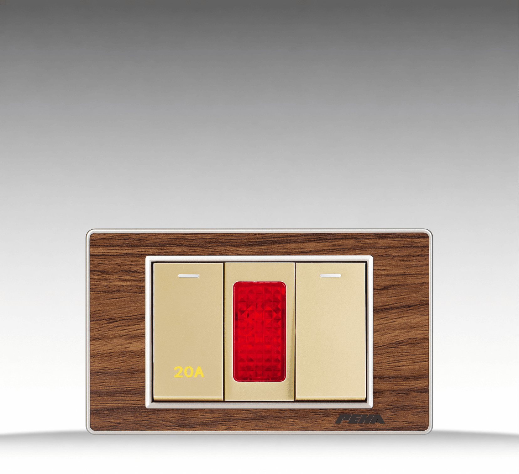 Nova Wood Series - Bộ 1 công tắc + CT 20A + Đèn báo size S - Arcylic Vân Gỗ