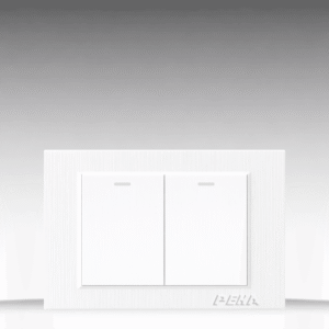 C1 Plastic White - Bộ 2 công tắc Size M - Nhựa xước, màu trắng ngọc trai