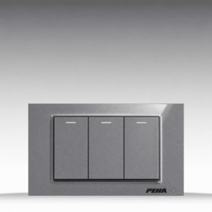 Aura Kantig Glass Gray - Bộ 3 công tắc Size S - Kính cường lực cao cấp