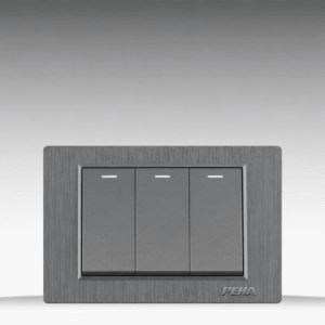 C5 Plastic Gray - Bộ 3 công tắc Size S - Nhựa xước