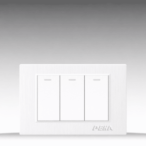 C1 Plastic White - Bộ 3 công tắc Size S - Nhựa xước, màu trắng ngọc trai