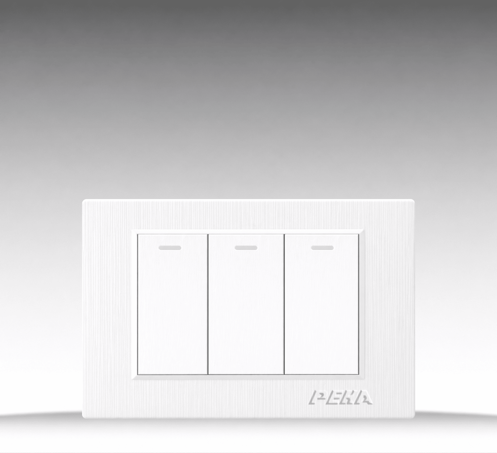 C1 Plastic White - Bộ 3 công tắc Size S - Nhựa xước, màu trắng ngọc trai