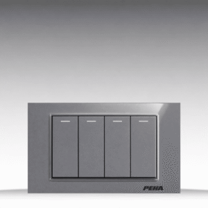 Aura Kantig Glass Gray - Bộ 2 công tắc kép Size M - Kính cường lực cao cấp