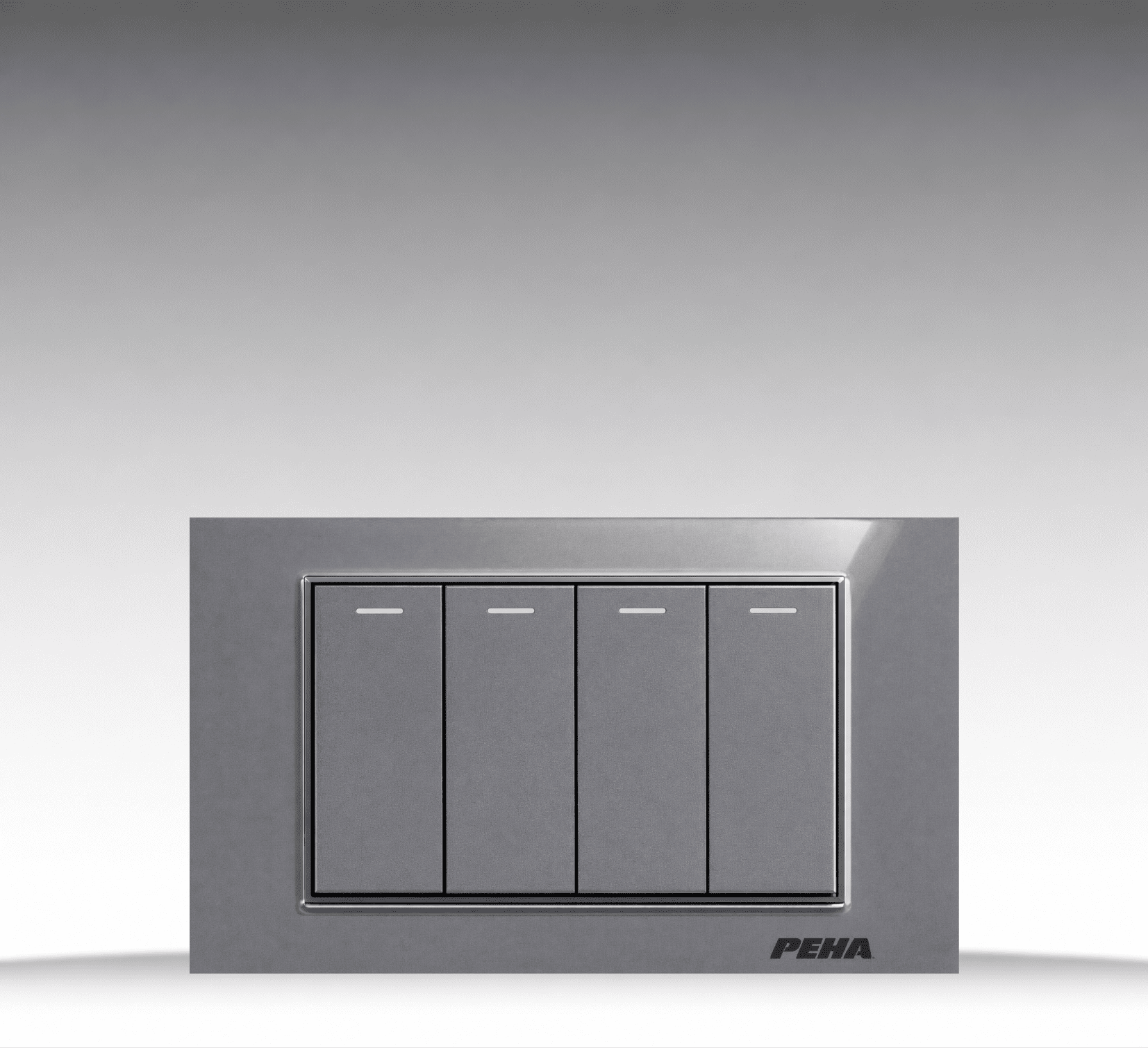 Aura Kantig Glass Gray - Bộ 2 công tắc kép Size M - Kính cường lực cao cấp