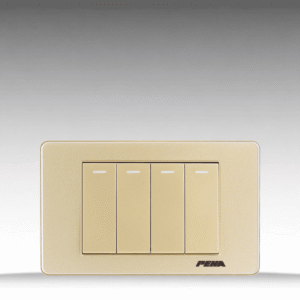 V10 Arcylic Gold - Bộ 2 công tắc kép Size M - Nhựa dẻo, chống cháy