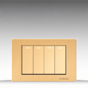 C5 Plastic Gold – Bộ 2 công tắc kép Size M – Nhựa xước