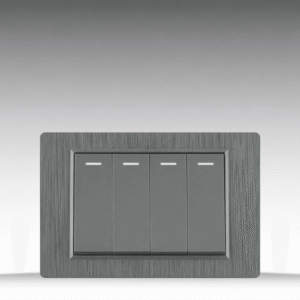 C5 Plastic Gray - Bộ 2 công tắc kép Size M - Nhựa xước