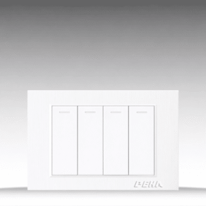 C1 Plastic White - Bộ 2 công tắc kép Size M - Nhựa xước, màu trắng ngọc trai