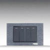 NOVA Aluminum Series - Bộ 2 công tắc kép size M - Nhôm xước