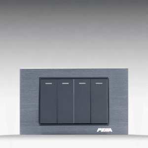 NOVA Aluminum Series - Bộ 2 công tắc kép size M - Nhôm xước
