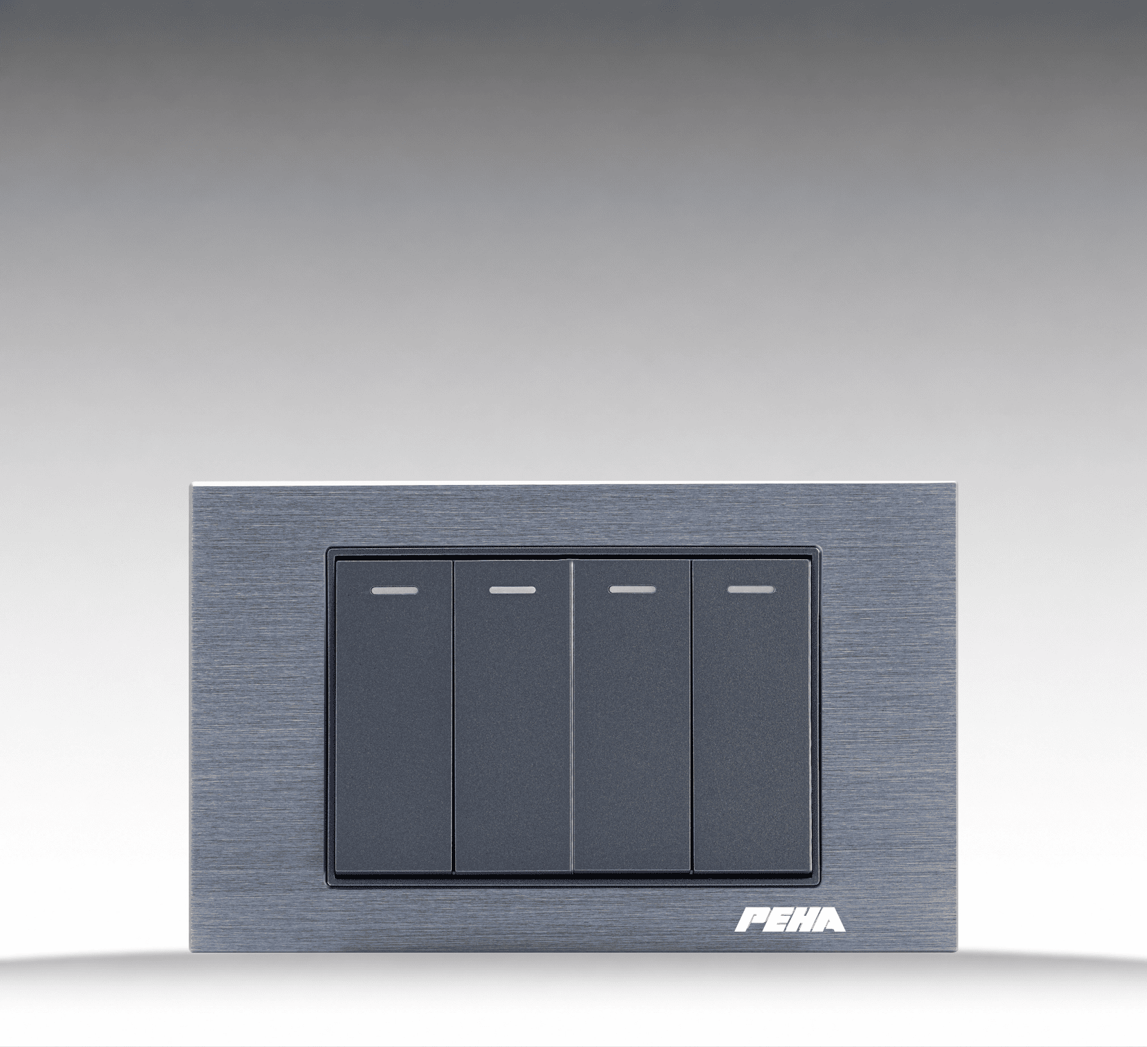 NOVA Aluminum Series - Bộ 2 công tắc kép size M - Nhôm xước