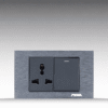 NOVA Aluminum Series - Bộ 1 công tắc + Ổ cắm đơn 3 chấu size M - Nhôm xước