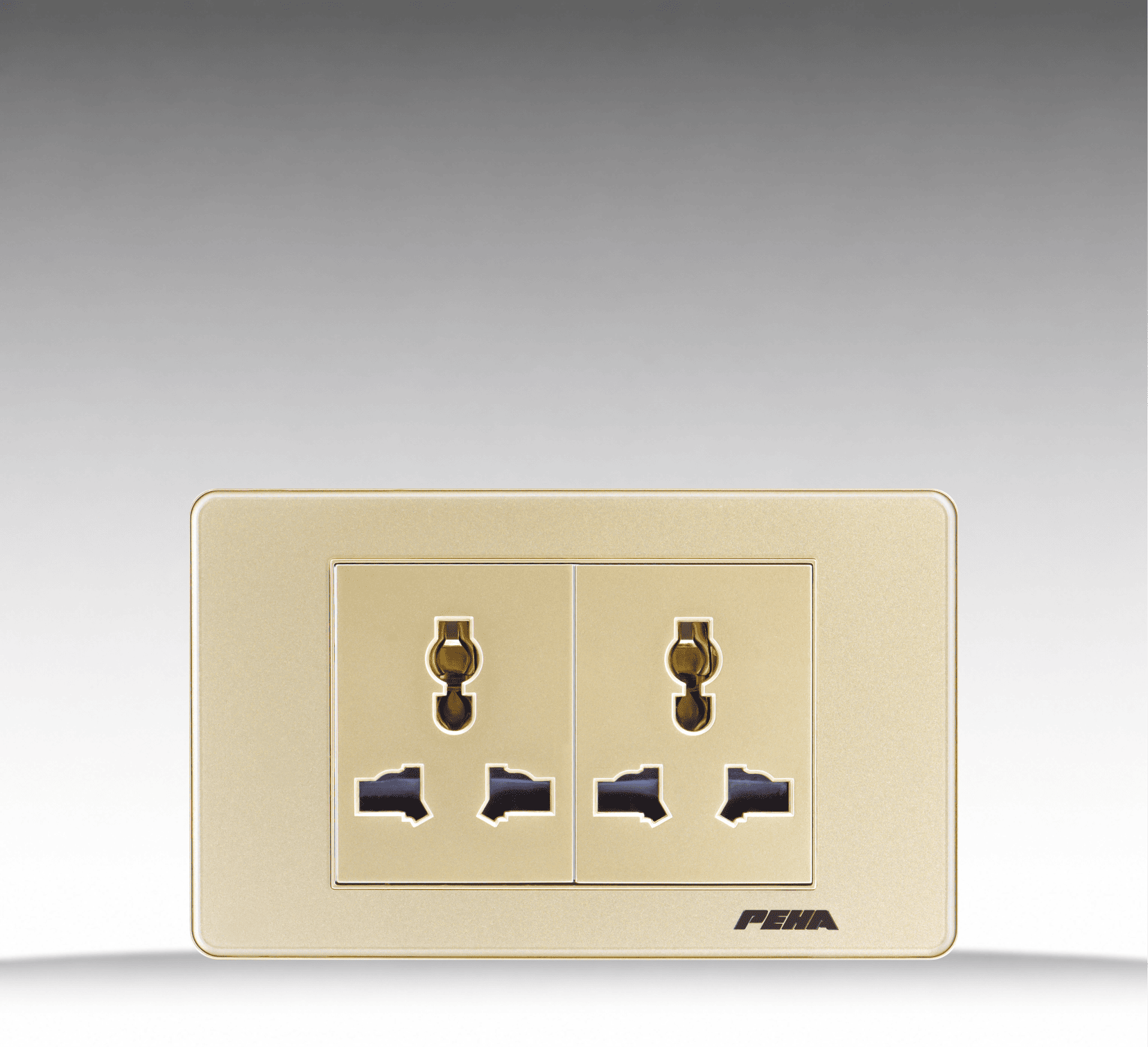 V10 Arcylic Gold - Bộ 2 ổ cắm đơn 3 chấu Size M - Nhựa dẻo, chống cháy
