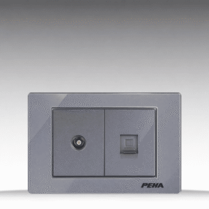 V10 Arcylic Gray - Bộ ổ cắm Tivi + Internet Size M - Nhựa dẻo, chống cháy