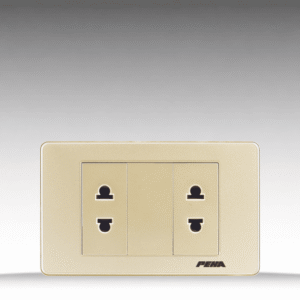 V10 Arcylic Gold - Bộ 2 ổ cắm đơn 2 chấu Size S - Nhựa dẻo, chống cháy