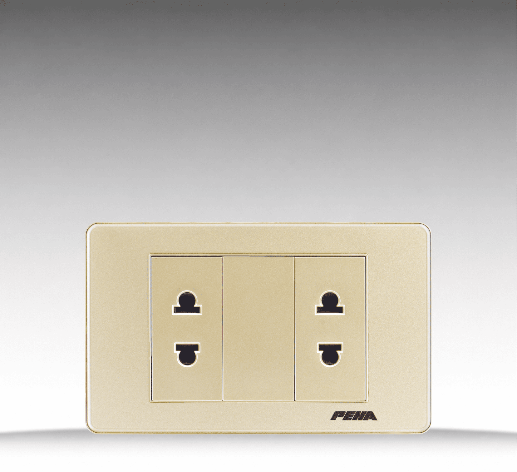 V10 Arcylic Gold - Bộ 2 ổ cắm đơn 2 chấu Size S - Nhựa dẻo, chống cháy