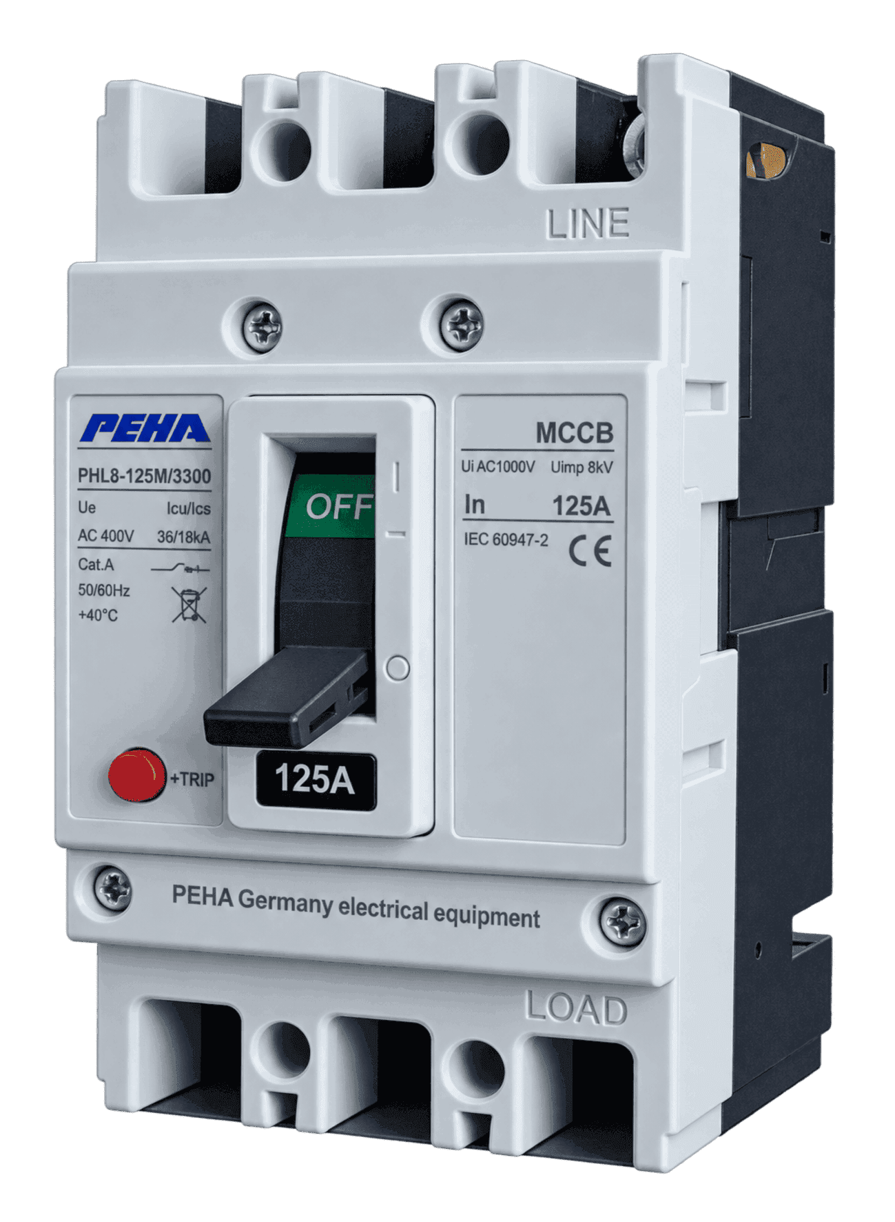 Aptomat khối PEHA PHLD - 125M - 3 Pha - 125A - MCCB
